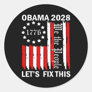 Obama Vintage Retro Patriotic 2028 Political Prote Classic Round Sticker