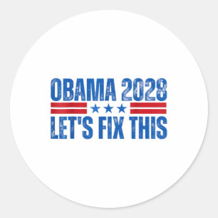 Obama Vintage Retro Patriotic 2028 Political Prote Classic Round Sticker