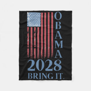 Obama Vintage Retro Patriotic 2028 Political Prote Fleece Blanket