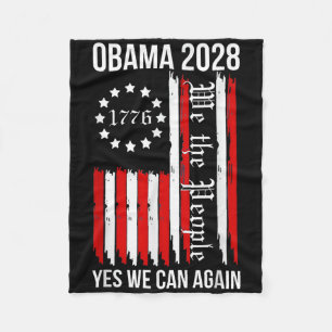 Obama Vintage Retro Patriotic 2028 Political Prote Fleece Blanket
