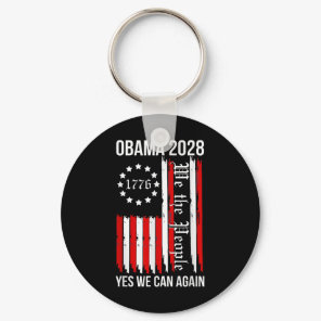 Obama Vintage Retro Patriotic 2028 Political Prote Keychain