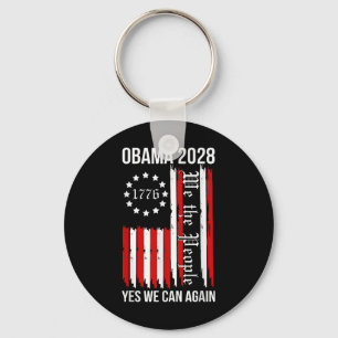 Obama Vintage Retro Patriotic 2028 Political Prote Keychain