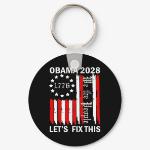 Obama Vintage Retro Patriotic 2028 Political Prote Keychain
