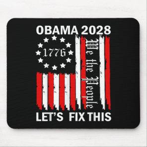Obama Vintage Retro Patriotic 2028 Political Prote Mouse Pad