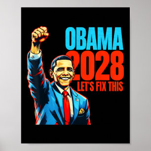Obama Vintage Retro Patriotic 2028 Political Prote Poster