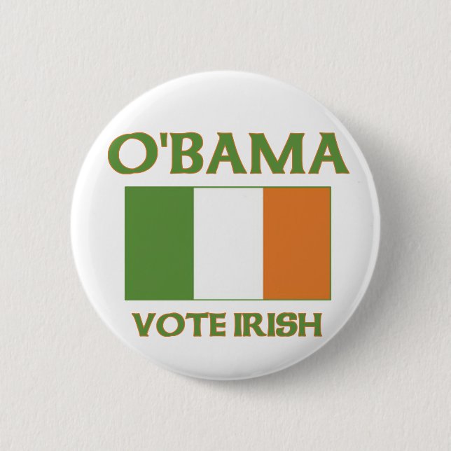 Obama vote Irish button (Front)