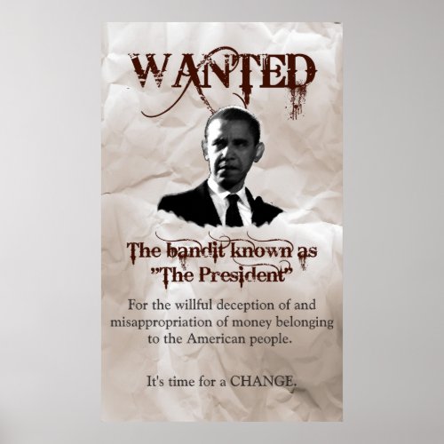 Obama Wanted Poster