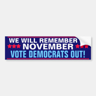 OBAMA - WE WILL REMEMBER IN NOVEMBER BUMPER STICKER