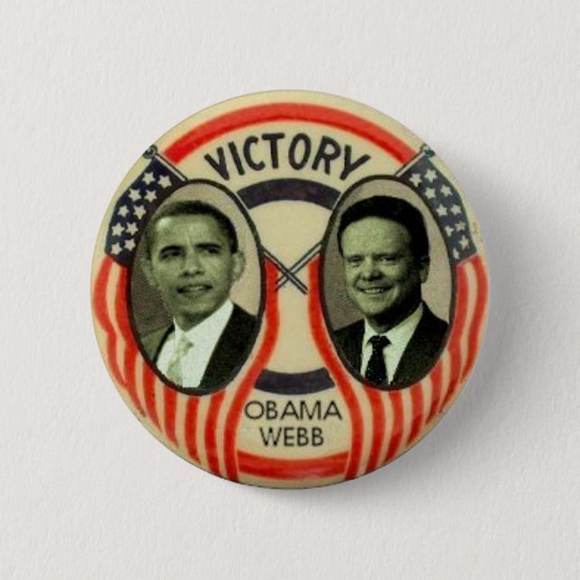 Obama & Webb Pinback Button (Front)