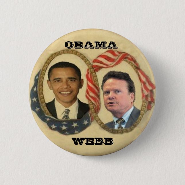 Obama/Webb Retro Button (Front)