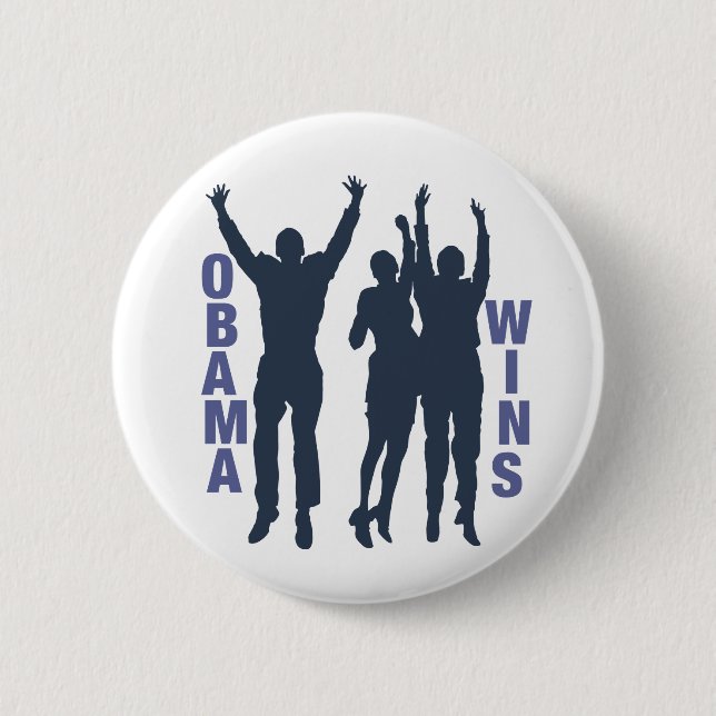 Obama Wins Button (Front)