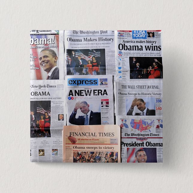 Obama Wins Button (Front)