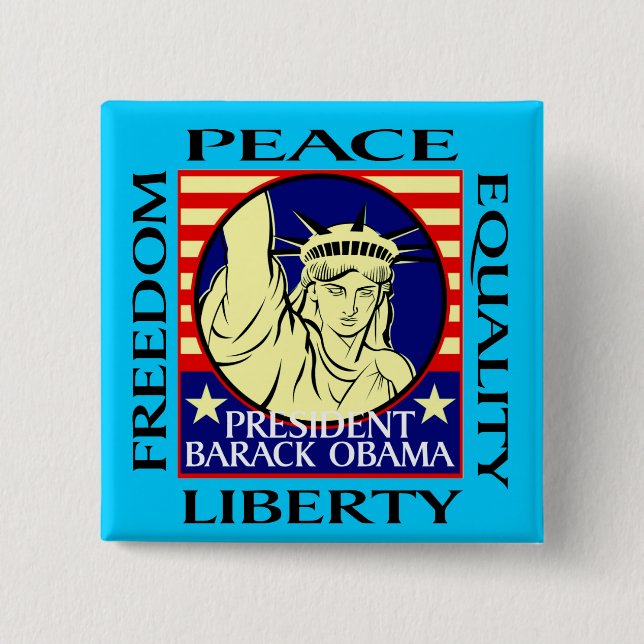 OBAMA WINS! PINBACK BUTTON (Front)