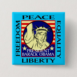 OBAMA WINS! PINBACK BUTTON