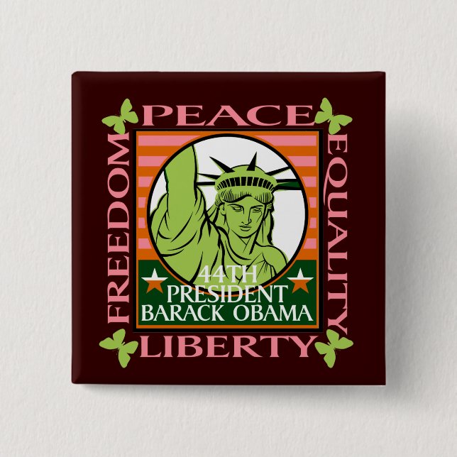 OBAMA WINS! - PINBACK BUTTON (Front)
