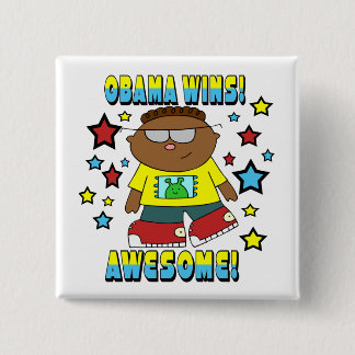 OBAMA WINS PINBACK BUTTON