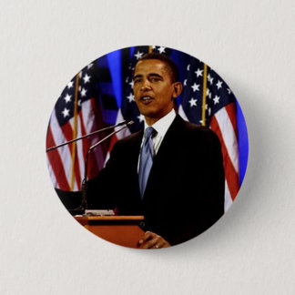 Obama-With Flags Pinback Button