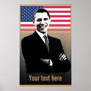 Obama with text - Poster - template