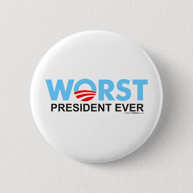 Obama WorstEver Pinback Button (Front)