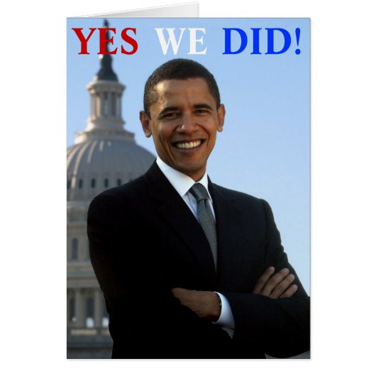 Obama Yes We Did! Cards (Front)