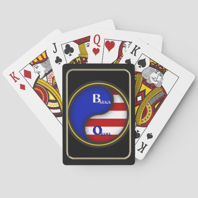 Obama YinYang Black Frame Play Poker Cards (Back)
