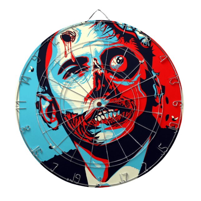 OBAMA ZOMBIE DARTBOARD WITH DARTS (Front)
