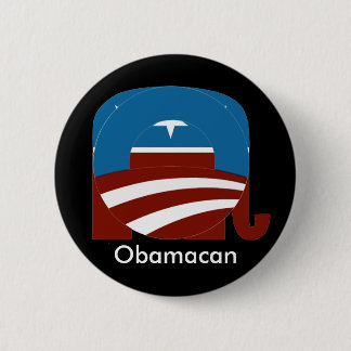 Obamacan Button, Dark Pinback Button