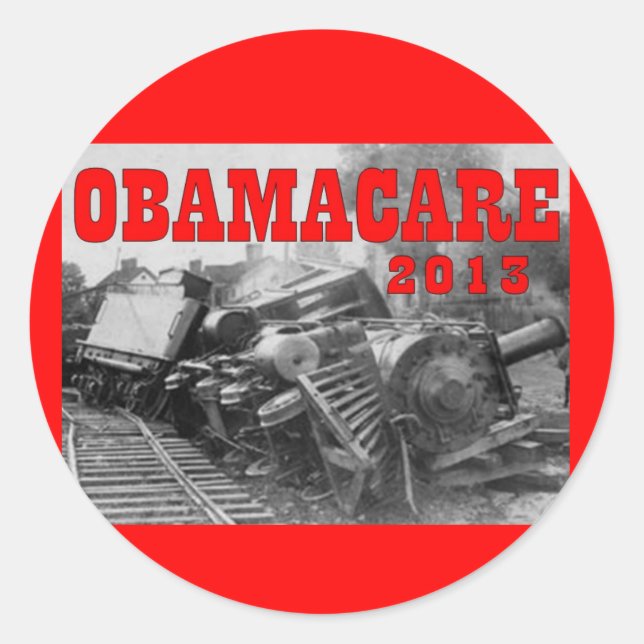 OBAMACARE CLASSIC ROUND STICKER (Front)