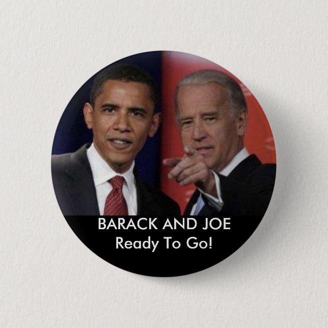 obamadebate, BARACK AND JOEReady To Go! Pinback Button (Front)