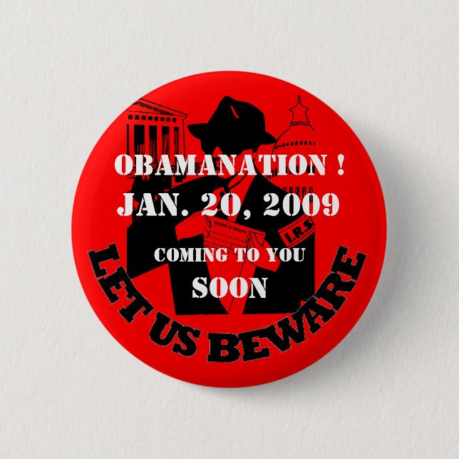 OBAMANATION, IRS PINBACK BUTTON (Front)