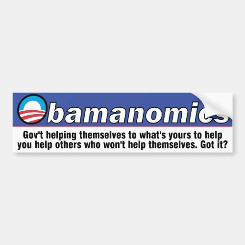 Obamanomics Bumper Sticker