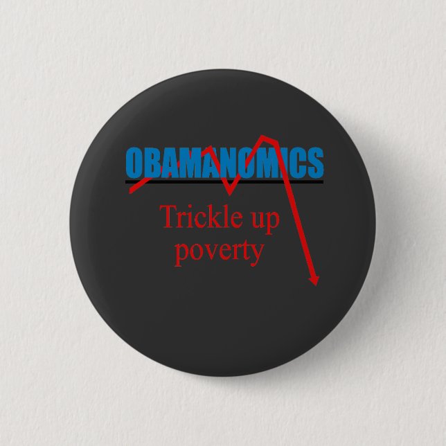 Obamanomics - Trickle up poverty Button (Front)