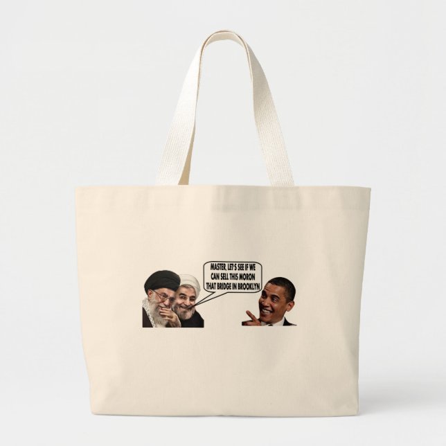 OBAMA'S IRANIAN DEAL LARGE TOTE BAG (Front)