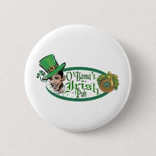 Obama's Irish Pub Pinback Button