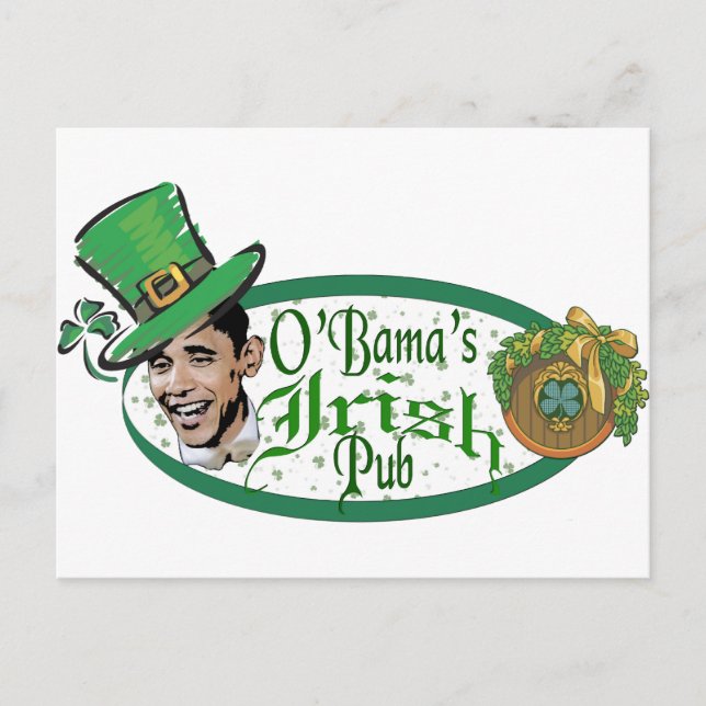 Obama's Irish Pub Postcard (Front)