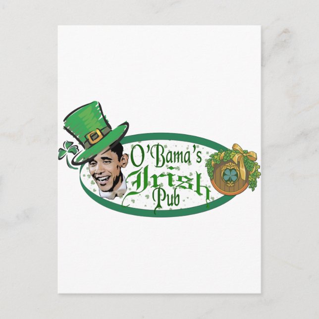 Obama's Irish Pub Postcard (Front)