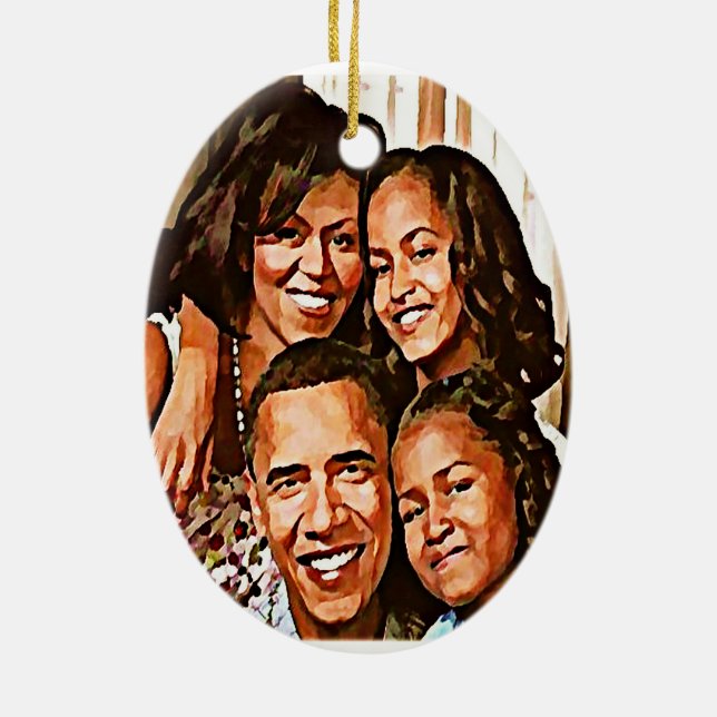 Obama's Love_ Ceramic Ornament (Back)