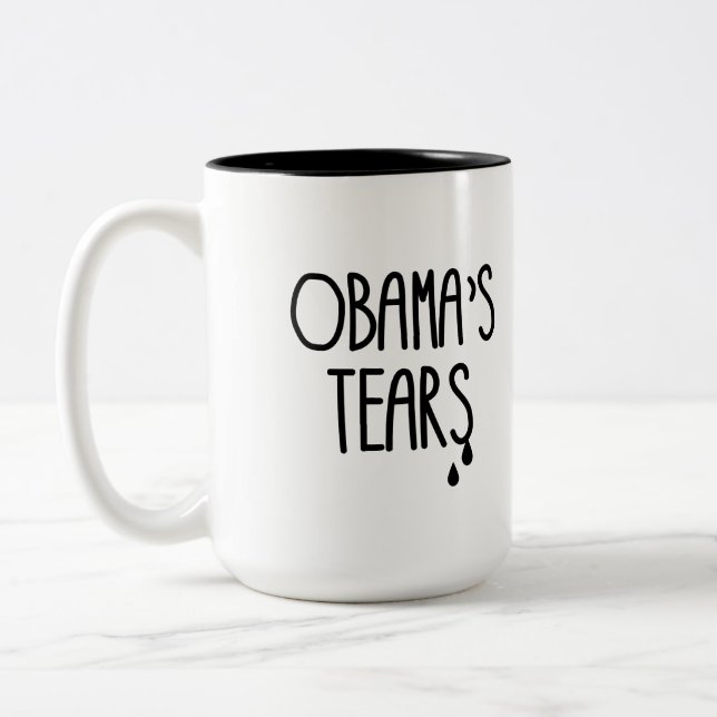 Obama's Tears -.png Two-Tone Coffee Mug (Left)