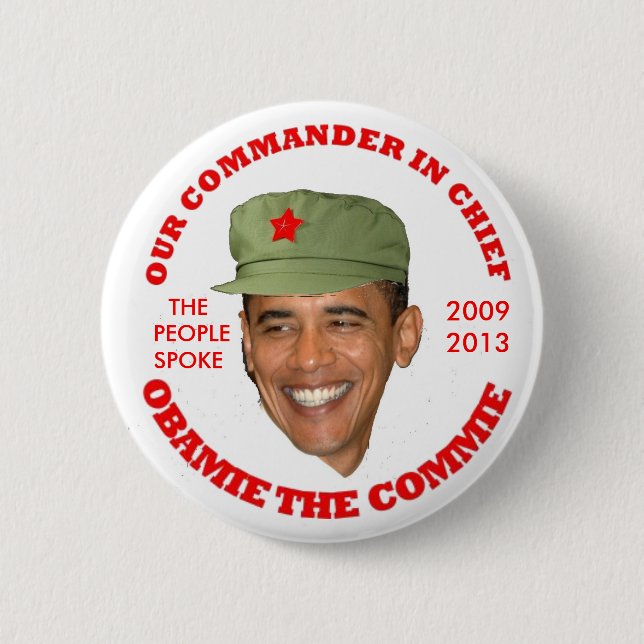 OBAMIE THE COMMIE PINBACK BUTTON (Front)