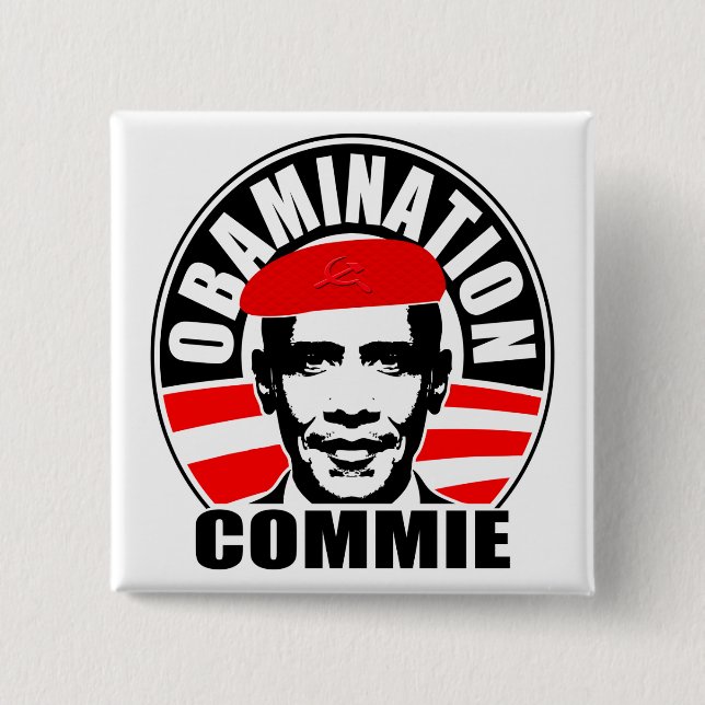 Obamination Commie Button (Front)