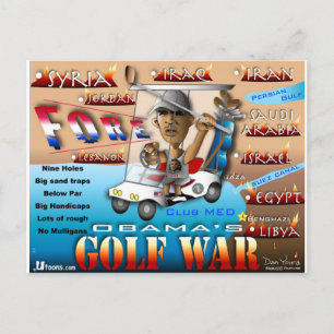 Obams's Golf War Postcard