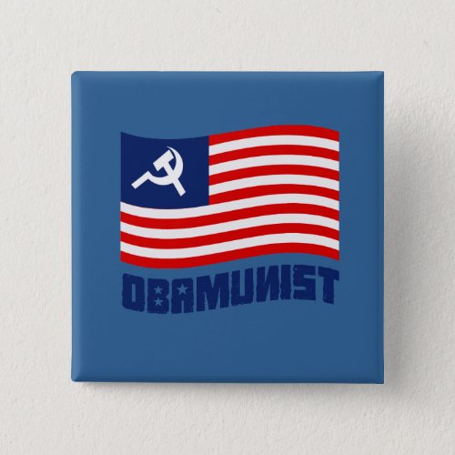 Obamunist Flag Pinback Button