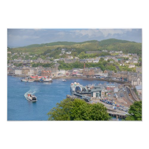 Oban Harbor Aerial from Pulpit Hill Photo Print