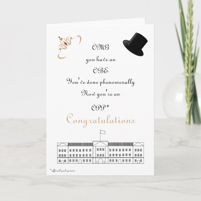 OBE Congratulations Card (Front)