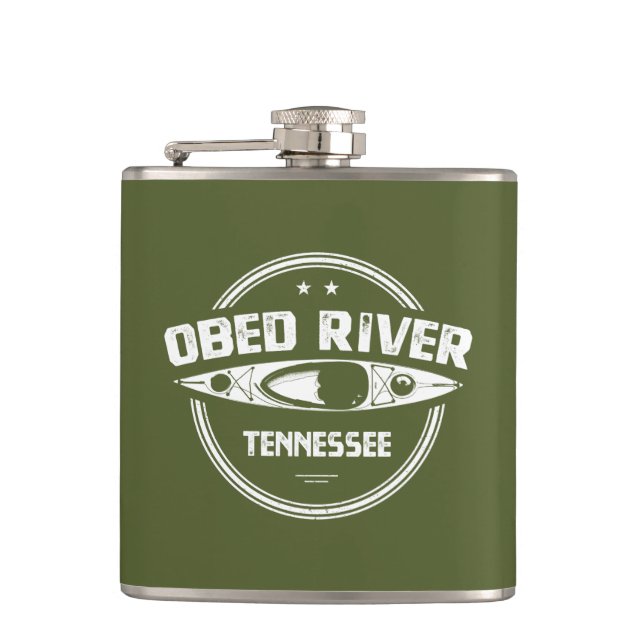 Obed River Tennessee Kayaking Flask (Front)