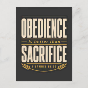 Obedience Is Better Than Sacrifice Christian Faith Postcard