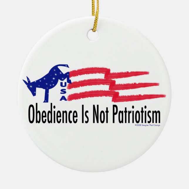 Obedience Patriotism Ceramic Ornament (Front)