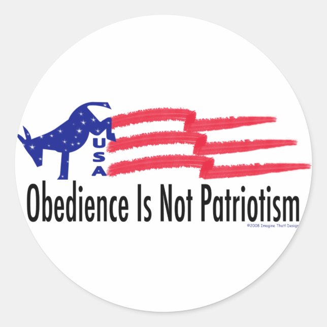Obedience Patriotism Classic Round Sticker (Front)