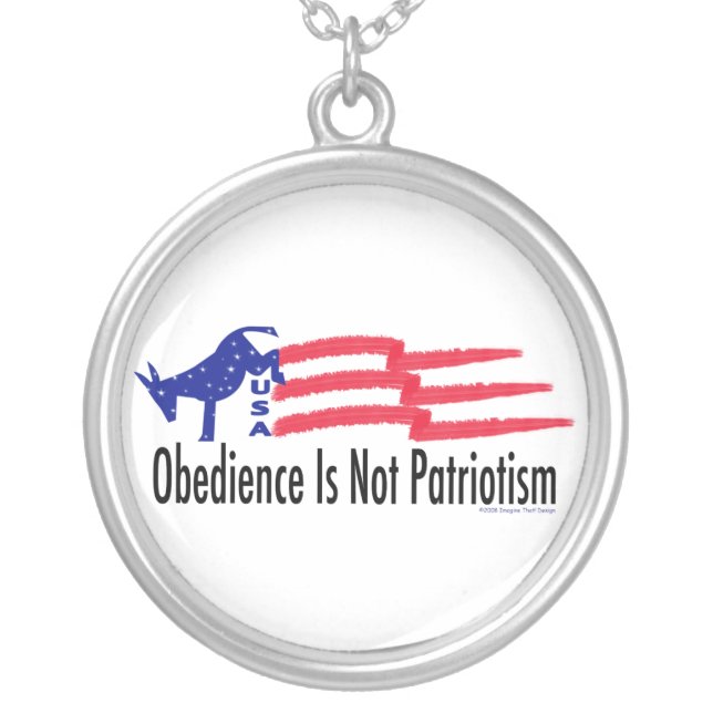 Obedience Patriotism Silver Plated Necklace (Front)