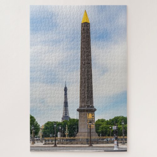 Obelisk and Eiffel Tower from la Concorde _ Paris Jigsaw Puzzle